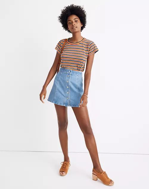 Stretch Denim A-Line Mini Skirt in Miller Wash | Madewell
