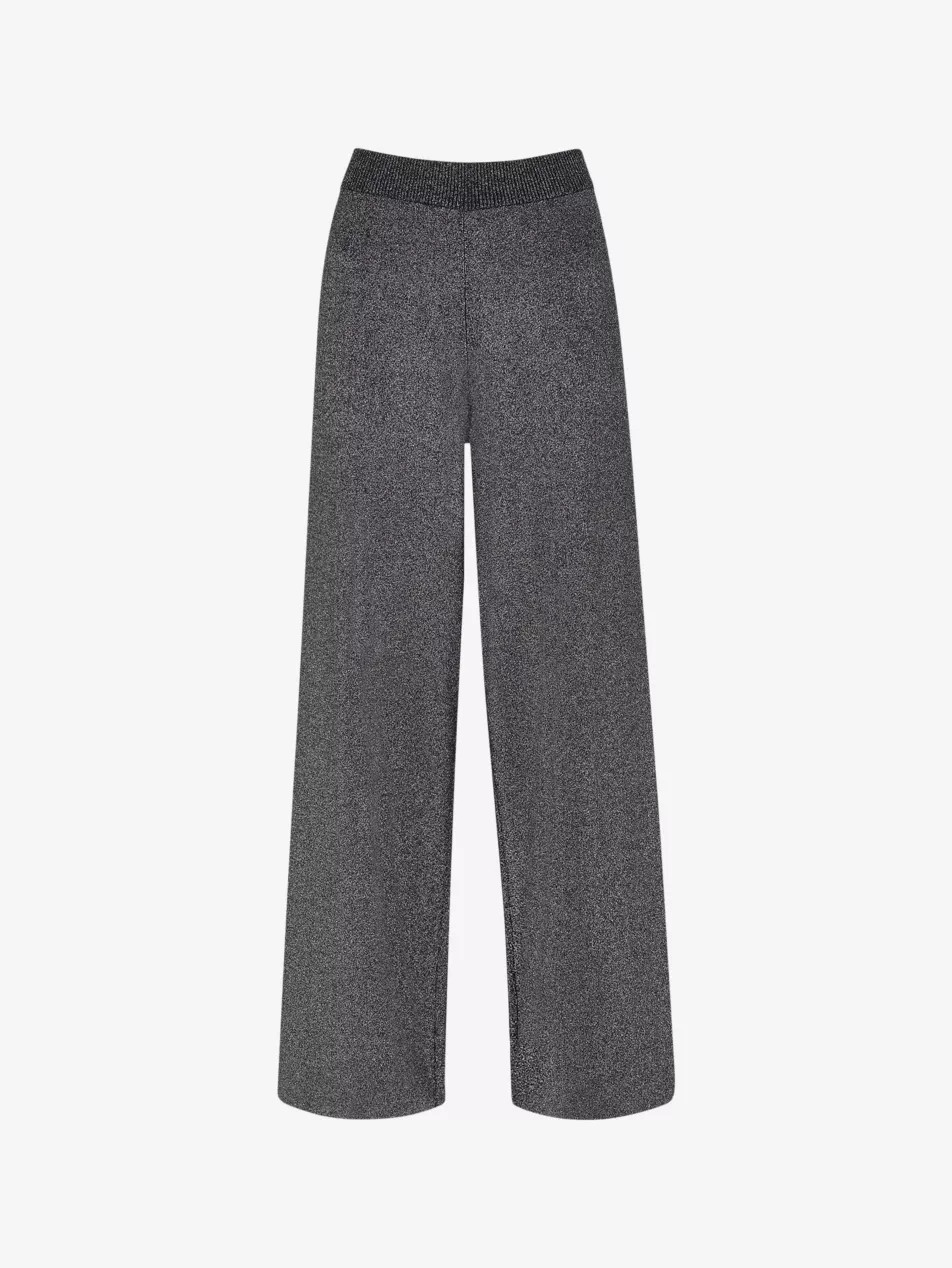 Sparkle-knit metallic-fibre wide-leg trousers | Selfridges