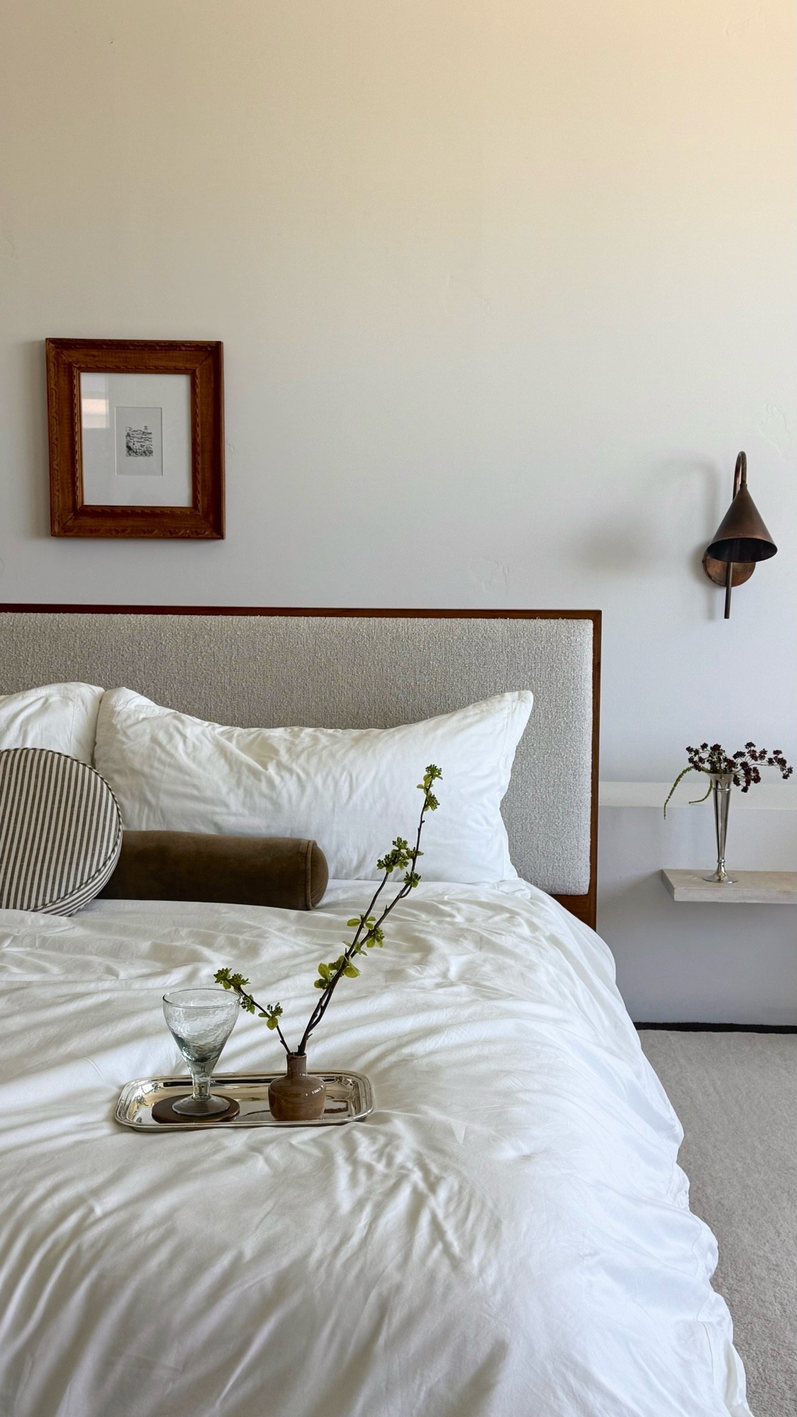 the stems on the bed are from Amazon, and I cut a piece off to put in the vase.”. Vases are from Wayfair and come in a set of multiple

#LTKHome
