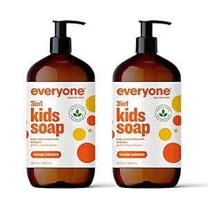 Everyone 3-in-1 Kids Soap, Body Wash, Bubble Bath, Shampoo, 32 Ounce (Pack of 2), Orange Squeeze,... | Amazon (US)