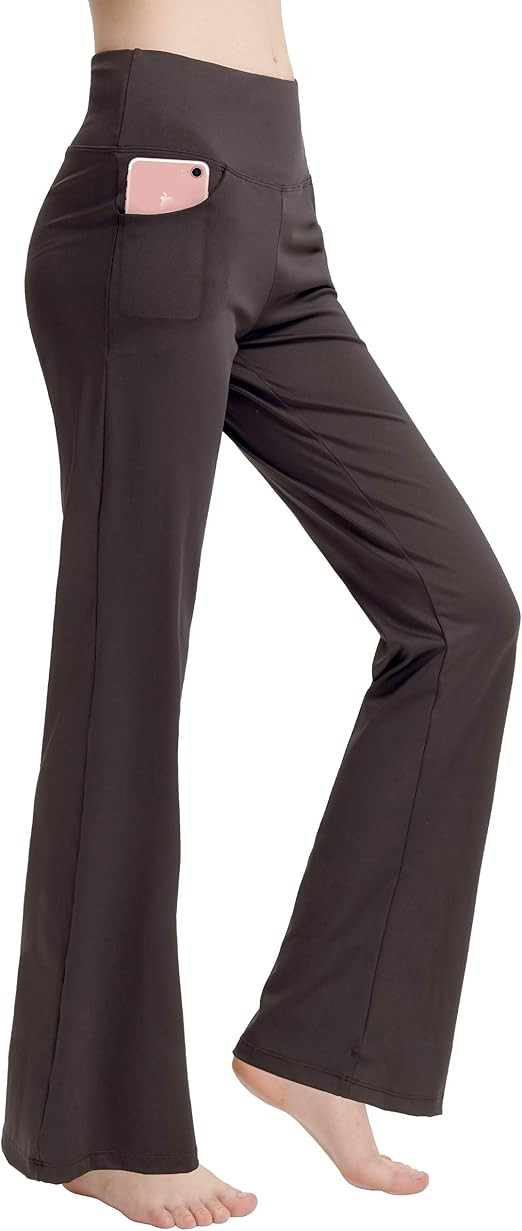 nuveti Women's Bootcut Yoga Pants Tummy Control Workout Non See-Through Bootleg Yoga Pants | Amazon (US)