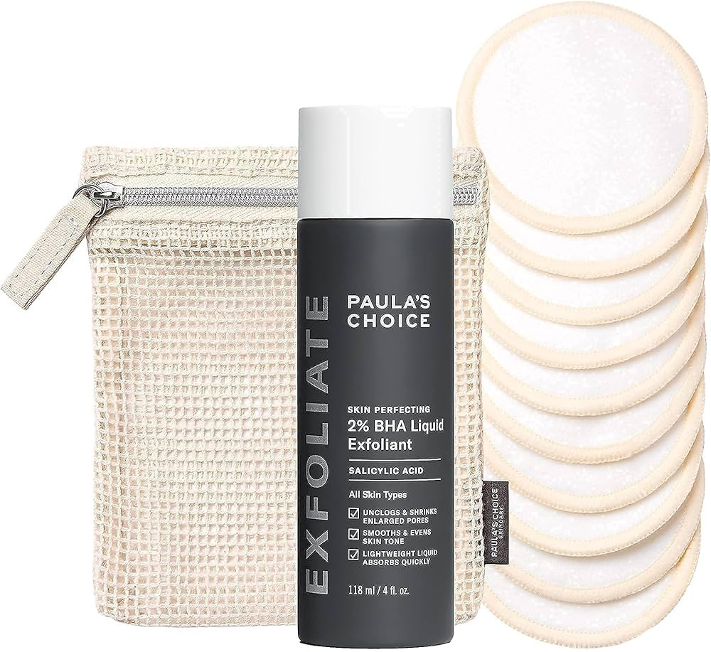 Paula’s Choice SKIN PERFECTING 2% BHA Salicylic Acid Liquid Exfoliant & Reusable Cotton/Bamboo ... | Amazon (US)