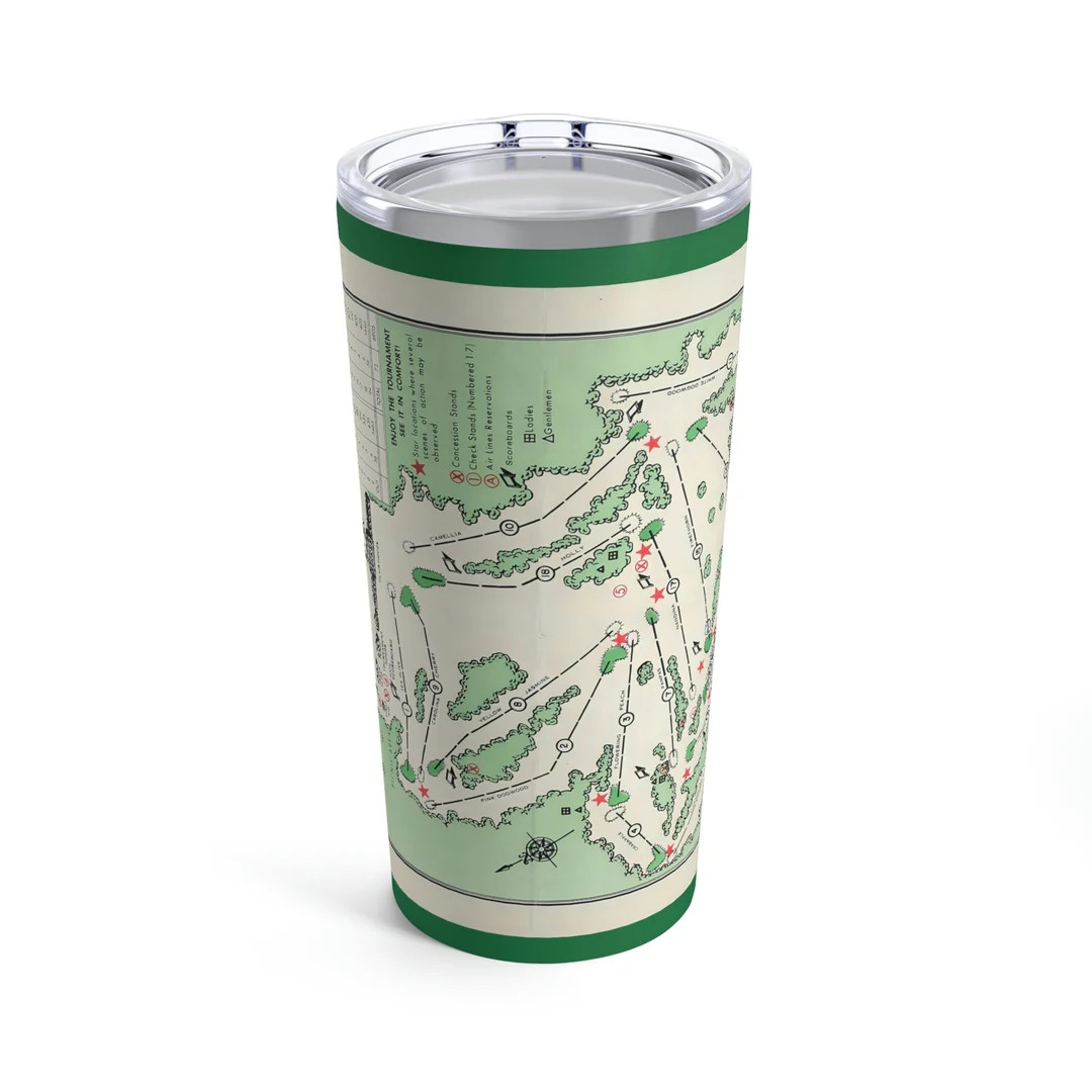 Masters Golf 20 Oz Tumbler Map of Augusta National Golf Club Reproduced From Original 1981 Tourna... | Etsy (US)