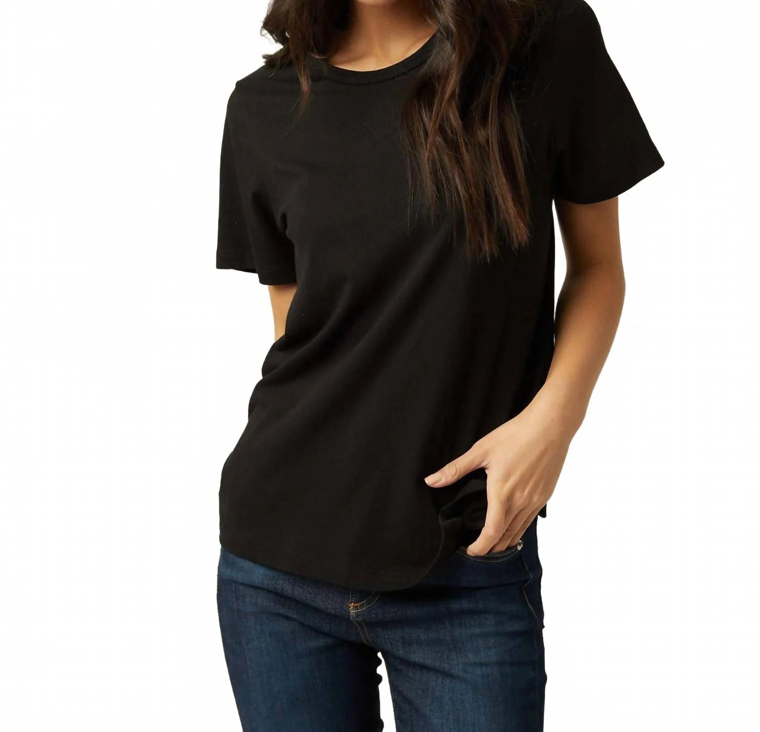 Basic Short Sleeve Tee In Black | Shop Simon