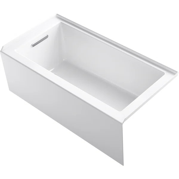 Underscore® 60" x 30" Rectangular Alcove Soaking Bathtub with Slotted Overflow and Integral Apro... | Wayfair North America
