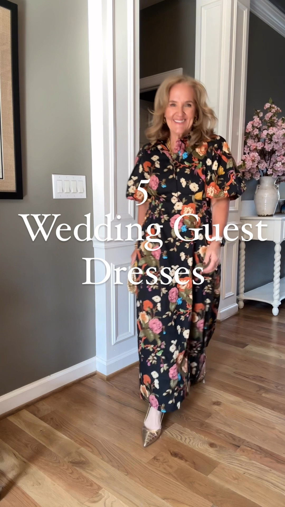 Fall special event dresses. Elevated Thanksgiving dresses. 

Black floral Tuckernuck true to size 
Black Amazon dress tts 
Avara Satin dress size large. Tts code NANETTE15
Jude Connally dress size large tts
Target skirt and sweater size small runs big. 

Shoes tts. They are gold. 

#LTKOver40 #LTKWedding #LTKHoliday