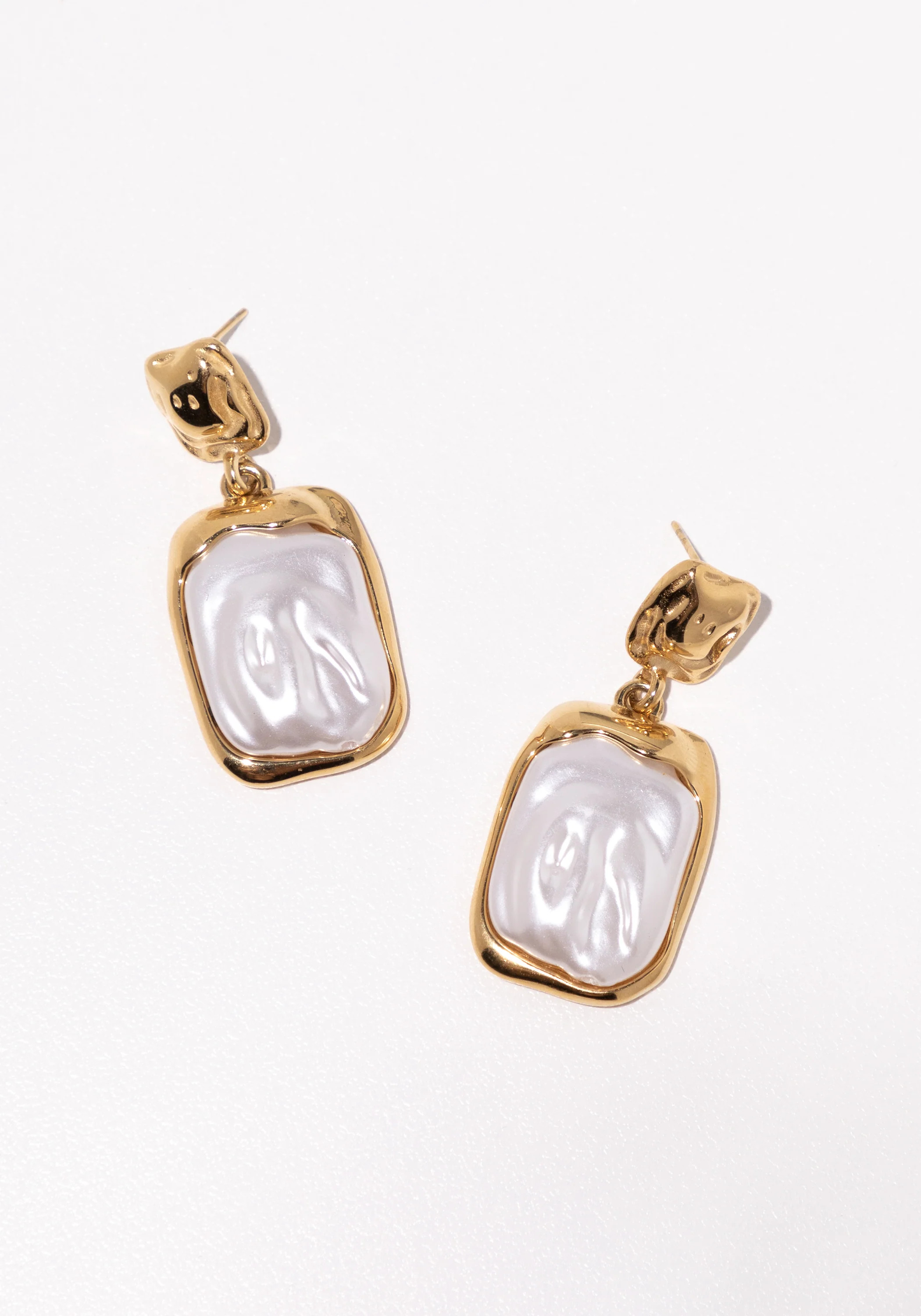 Rectangular Pearl Drop Earrings | Few Moda
