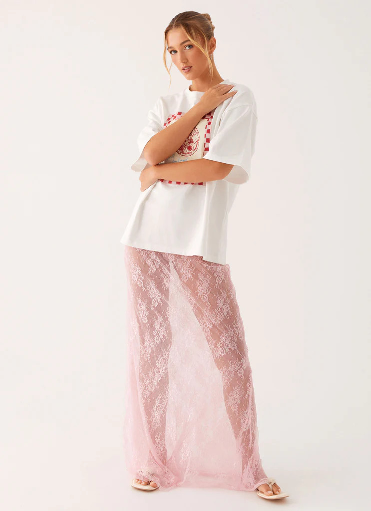 Caden Lace Maxi Skirt - Pink | Peppermayo (Global)