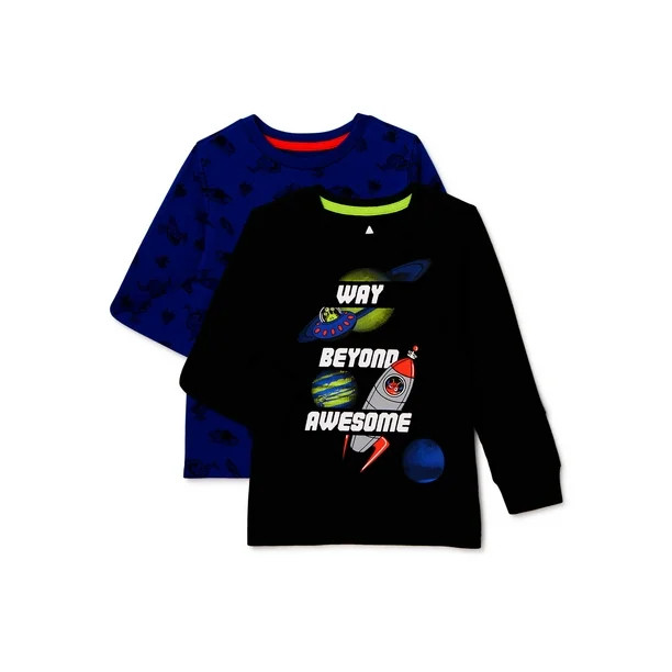 365 Kids From Garanimals Boys Long Sleeve Thermal T-Shirt, 2-Pack, Sizes 4-10 | Walmart (US)