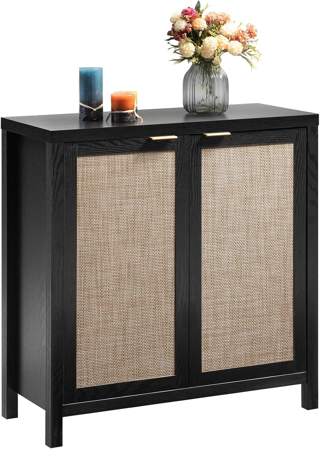 SICOTAS Sideboard Buffet Storage Cabinet - Boho Rattan Credenza Kitchen Cabinet - Coffee Bar Cabi... | Amazon (US)