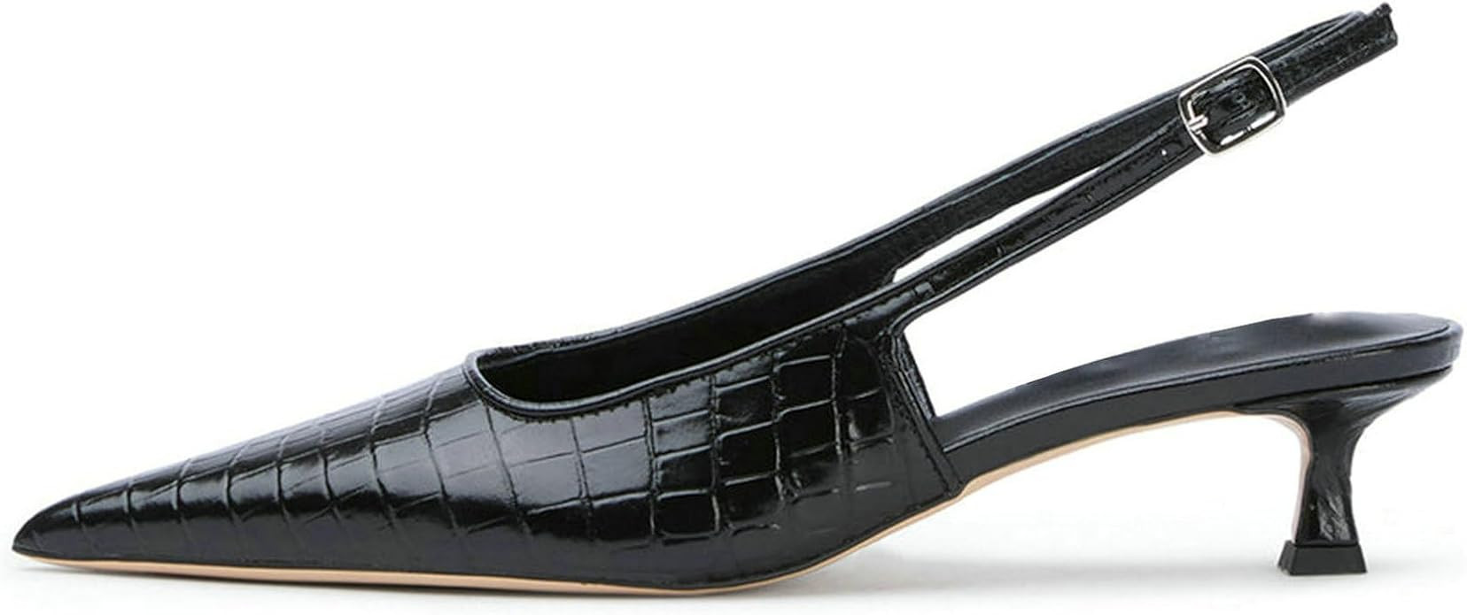 KysBloes Pointed Toe Slingback Kitten Heels for Women Low Heel Pointed Toe Pumps Formal Dress Sho... | Amazon (US)