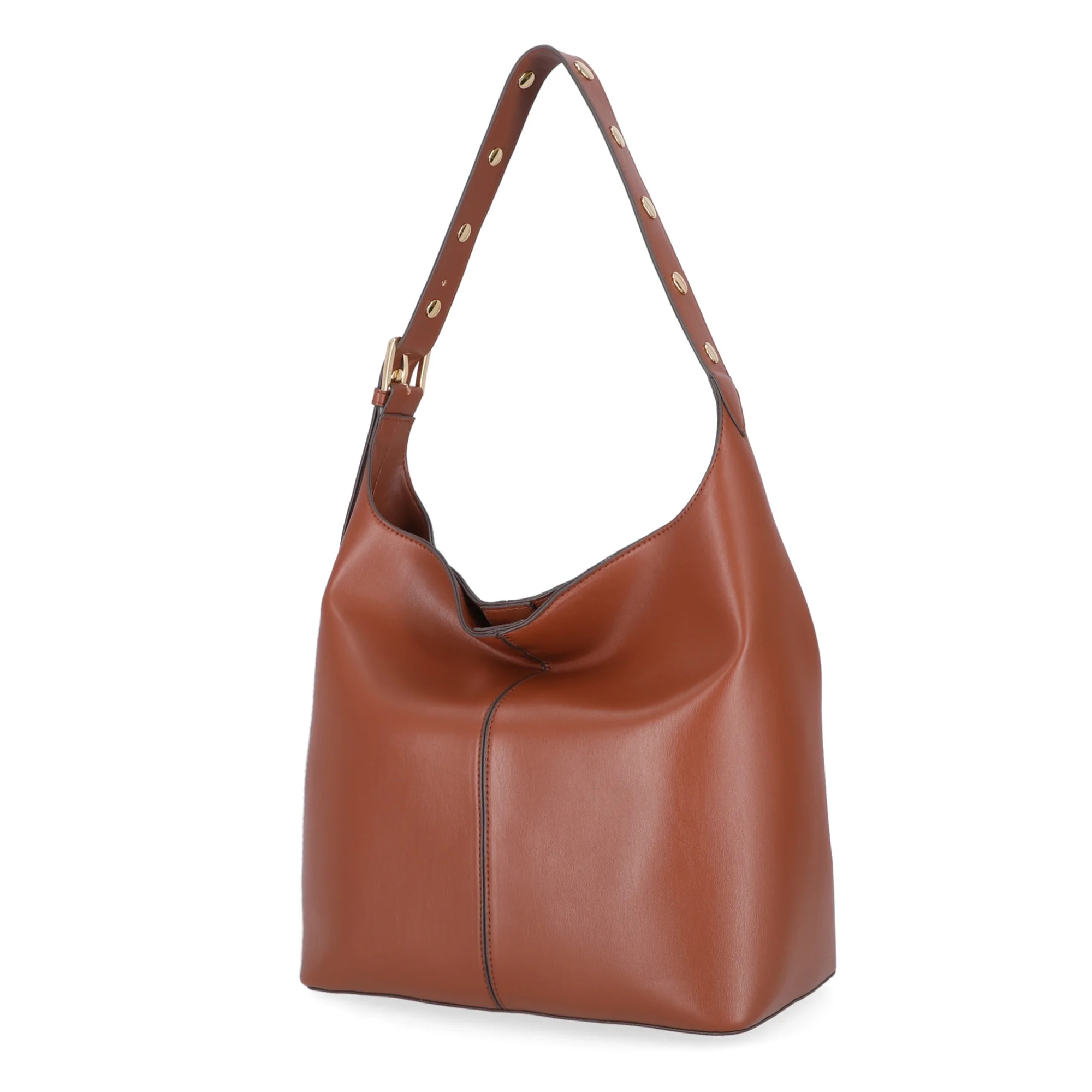Time and Tru Women's Shively Faux Leather Bucket Handbag, Cognac | Walmart (US)