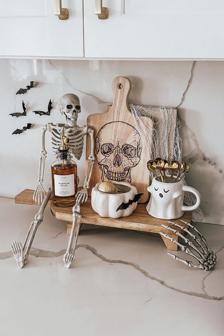 Halloween coffee bar inspo 💀 #halloween #halloweencoffeebar #halloweencoffeestation #coffeebar #coffeestation #riser #skeleton #ghostmug #bats #homedecor #halloweendecor #halloweenhomedecor 

#LTKfindsunder50 #LTKhome #LTKHalloween