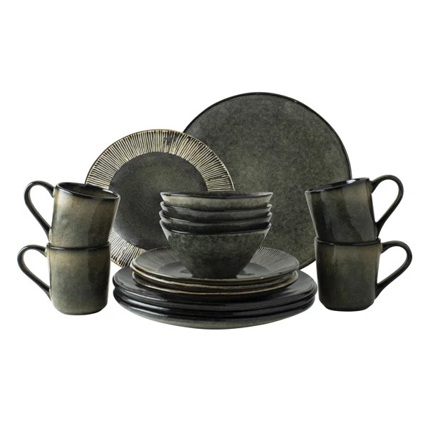16 Piece Stoneware Dinnerware Set - Service for 4 | Wayfair North America