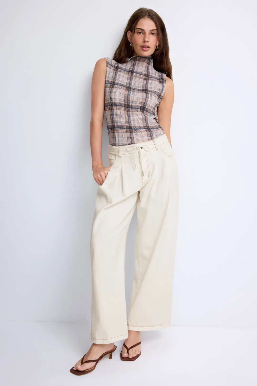 Slouched Tie Up Jeans | Rent the Runway