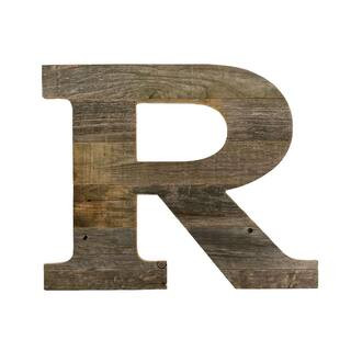 BarnwoodUSA Rustic Large 16 in. Free Standing Natural Weathered Gray Monogram Wood Letter-R Decorati | The Home Depot