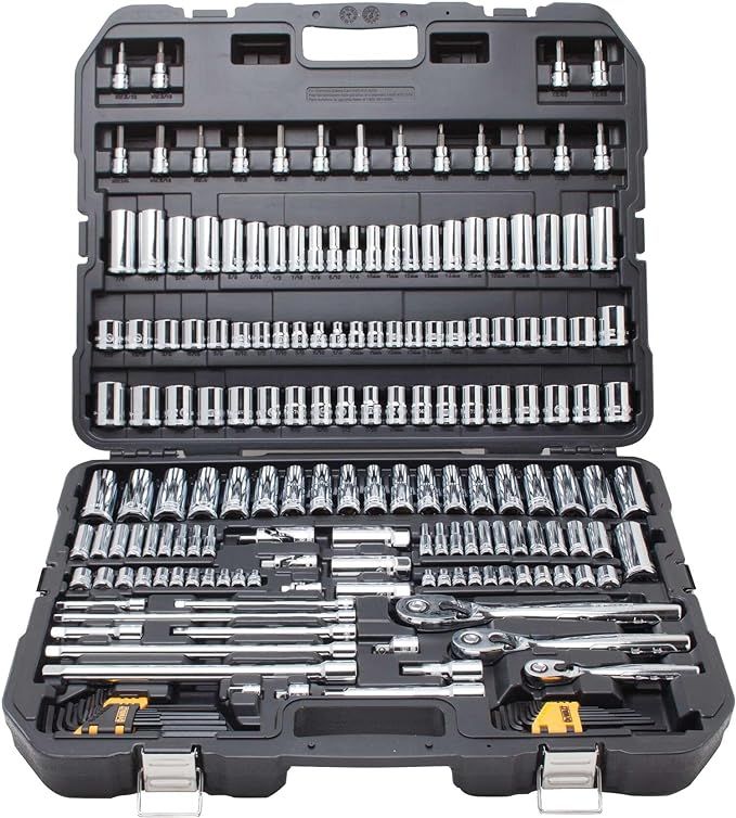 DEWALT Mechanics Tool Set, SAE and Metric, 1/2, 1/4, 3/8 Drive Sizes, 192-Piece, Chrome Vanadium ... | Amazon (US)
