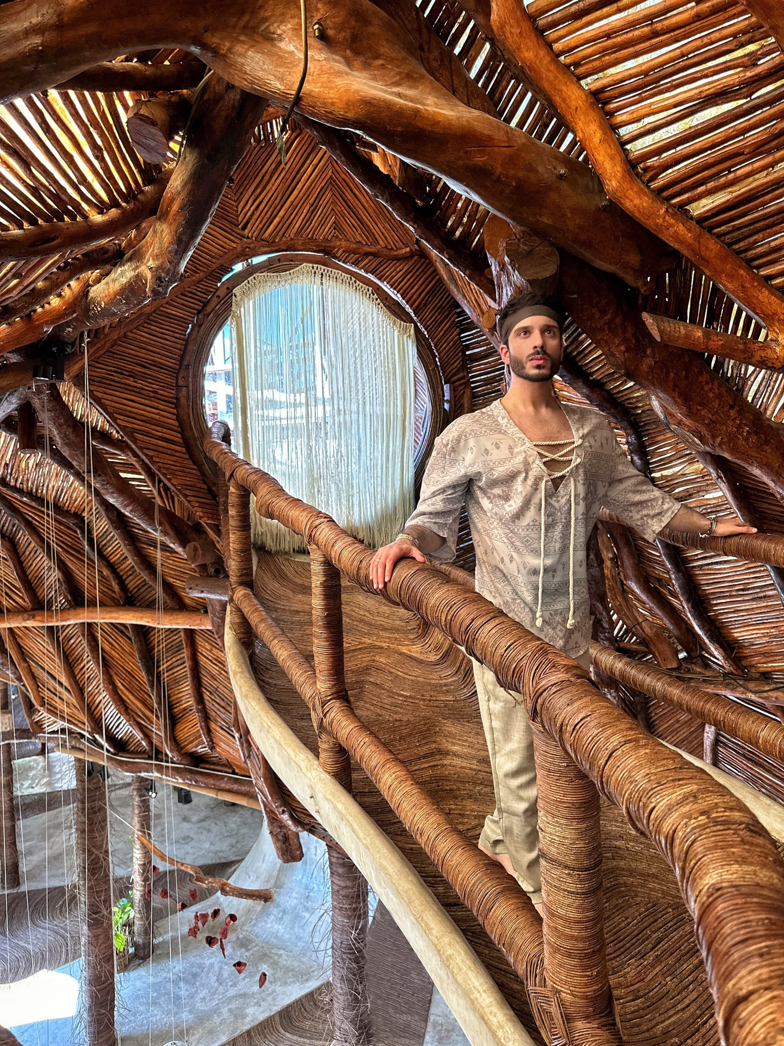 Tropical Casual Menswear / Slant Pocket Straight Leg Pants / Lace up Shirt / Tropical Elegance / Men’s Summer Vacation Fit / Brown Barrel bag / Tulum Style / Geo Print Shirt

#LTKunder50 #LTKtravel #LTKmens