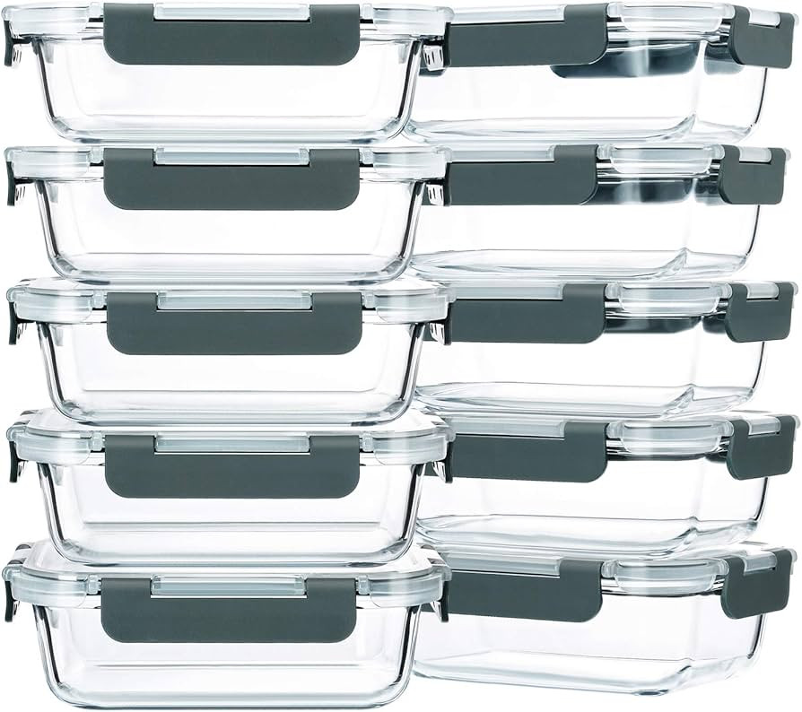 M MCIRCO 10-Pack,22 Oz Glass Meal Prep Containers,Glass Food Storage Containers with lids,Lunch C... | Amazon (US)