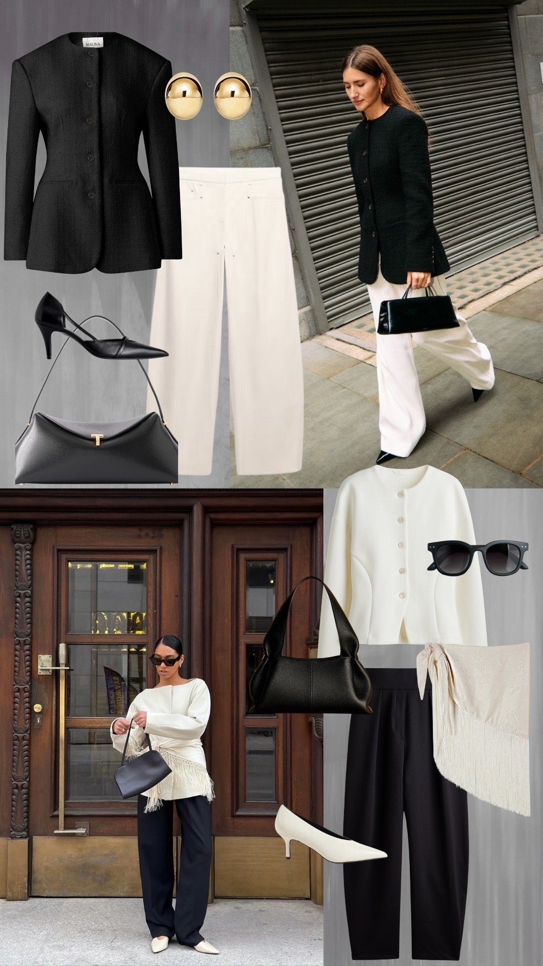 Elevated Workwear

A collarless blazer in a simple colour palette is one of the easiest ways to make workwear feel instantly more chic. Clean lines, minimal styling and polished tailoring always make the whole look feel modern, refined and expensive.

elevated workwear, collarless blazer, workwear style, office outfit, office style, modern workwear, chic workwear, minimal style, monochrome outfit, black and white, tailored style, polished dressing, quiet luxury, workwear edit, outfit inspiration, fashion edit