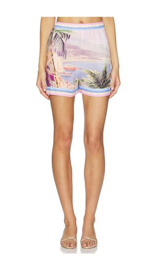 L'AGENCE Enyo Postcard Print Shorts in Blush. - size XL | Revolve Clothing (Global)