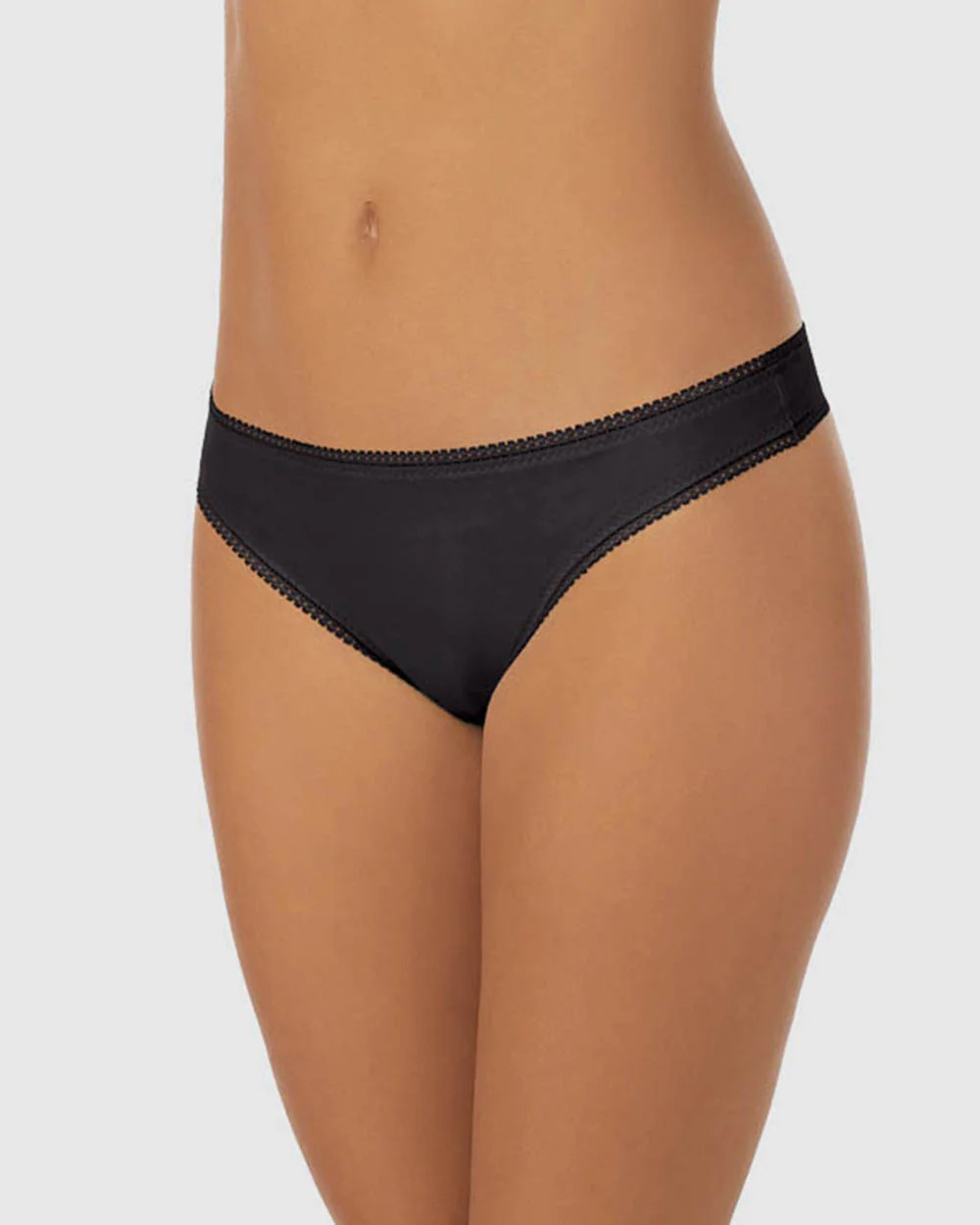 Cabana Cotton Hip G Thong Underwear - Black | On Gossamer