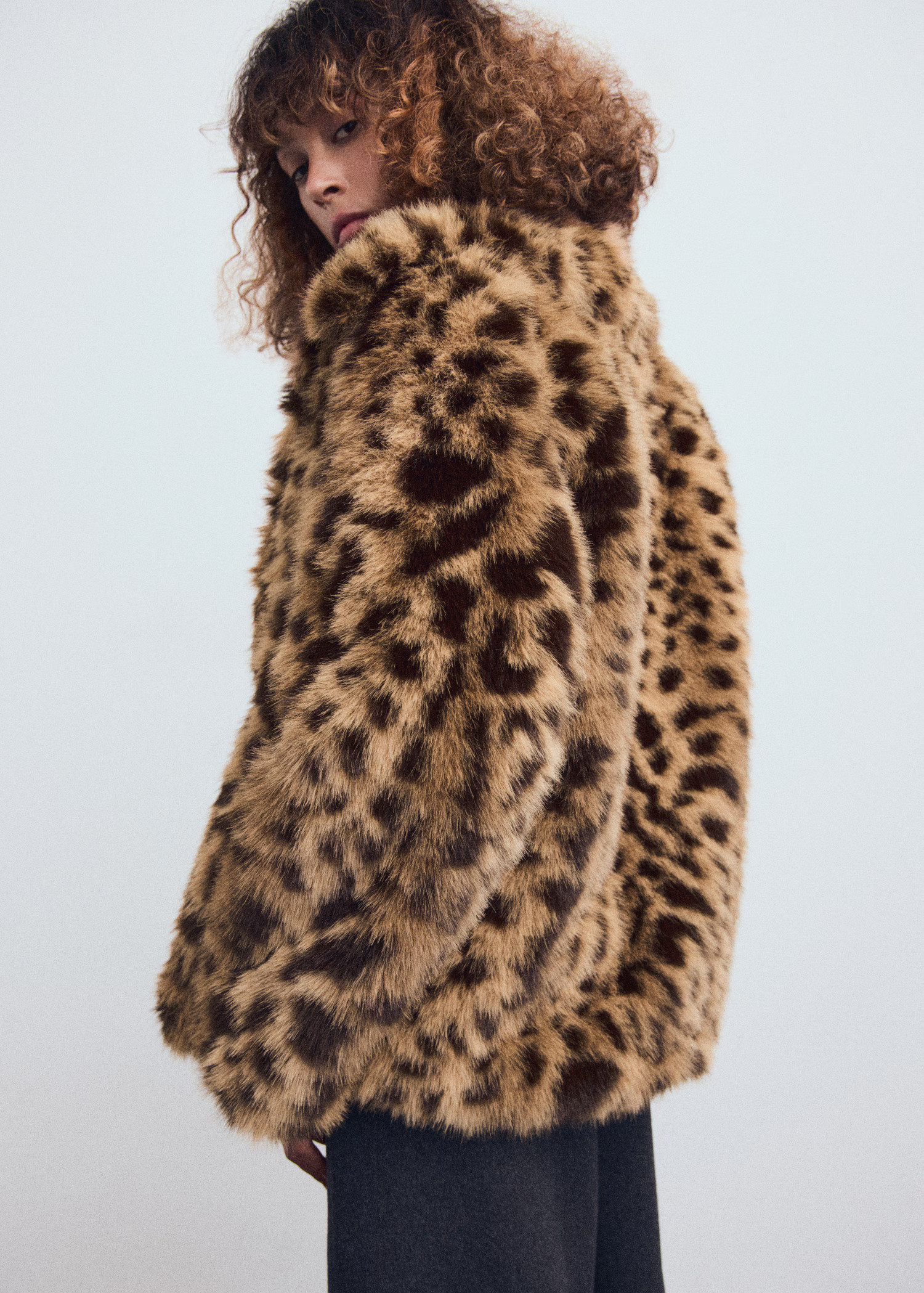 Leopard-print faux-fur coat | Mango (US/MX/AU)