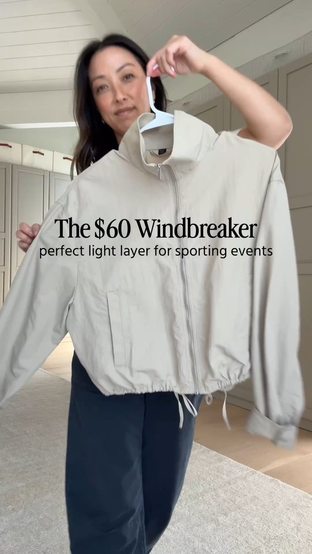 The $60 windbreaker that’s perfect for your kids sporting events. Not lined- so very lightweight. 

Zara jacket xs
Aritzia tee medium
Dl1961 Billie barrels 25
Amazon socks
Bimba Y Lola Sneakers 5. Runs big
Cuyana easy tote small in stone
Polo Ralph Lauren hat

#LTKmomlife #LTKPetite #LTKOver40