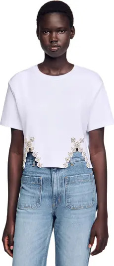 SANDRO Rhinestone crop top | Nordstrom | Nordstrom