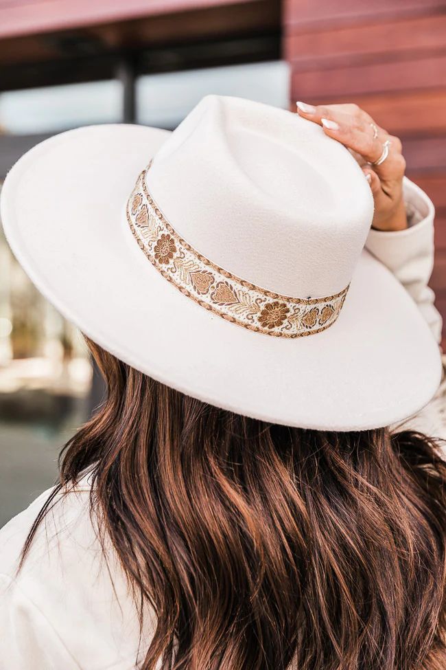 Count Me In Ivory Fedora Printed Band Hat FINAL SALE | The Pink Lily Boutique
