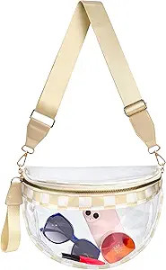 Checkered Bum Bag Clear Bag For Stadium Events, Crossbody Fanny Pack Game Day Stadium Bags For Wo... | Amazon (US)