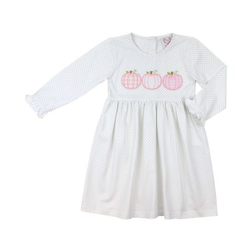 Blue Knit Dot Pumpkin Dress | Cecil and Lou