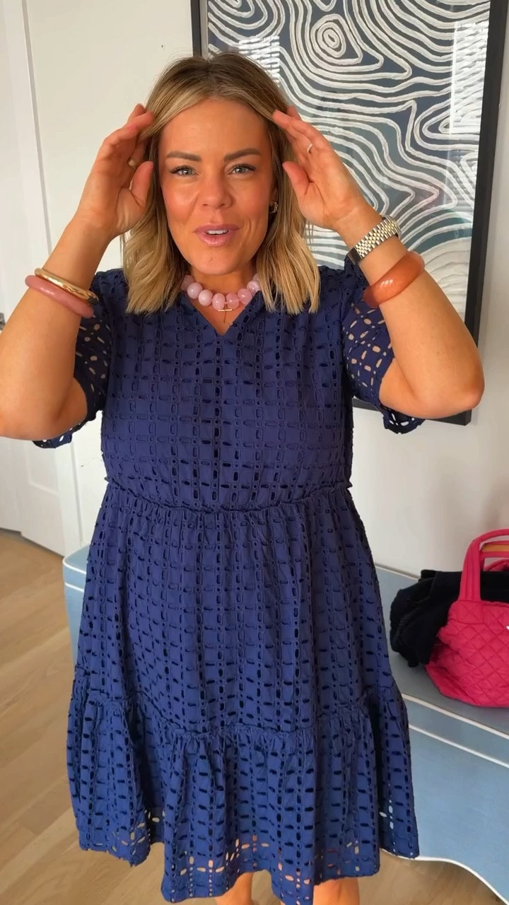 Spring dress, floral dress, preppy style, spring fashion, affordable fashion, Amazon fashion, outfit idea, look for less, eyelet dress, navy 

#LTKgrwm #LTKSeasonal #LTKootd