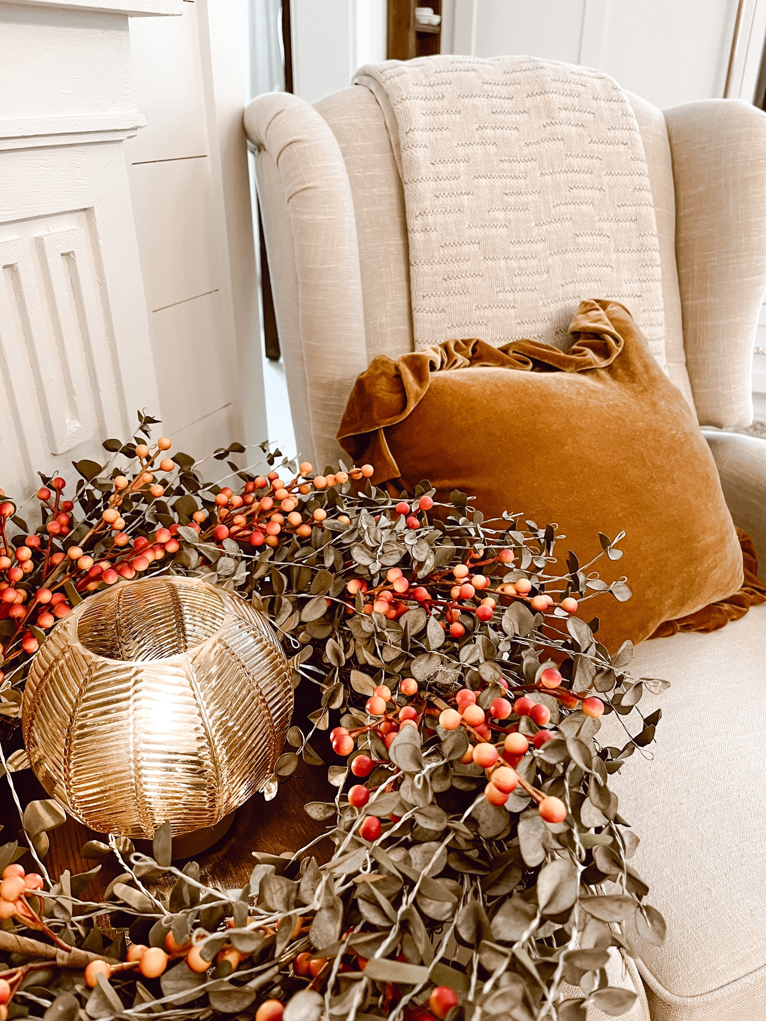 I grabbed two of these berry wreathes from Wayfair. I was experimenting where I wanted them, and found that they are great for hanging as well as for a tabletop piece. I love that they have a little more vibrant color for the transition from Summer to Fall. 

#LTKSeasonal #LTKFindsUnder50 #LTKHome