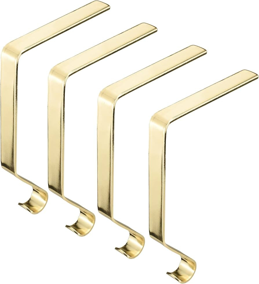 WISTOLL Christmas Stocking Holder for Mantle Set 4 Stocking Hangers Christmas Ornament Hooks for ... | Amazon (US)