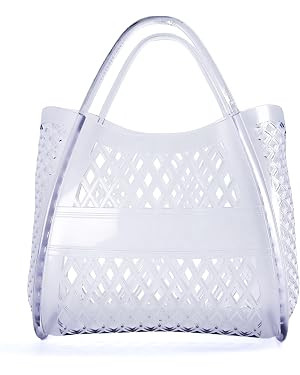 CUSHIONAIRE Kizzy Clear Jelly Tote Bags for Women, Lightweight Waterproof Beach Purse with Open T... | Amazon (US)