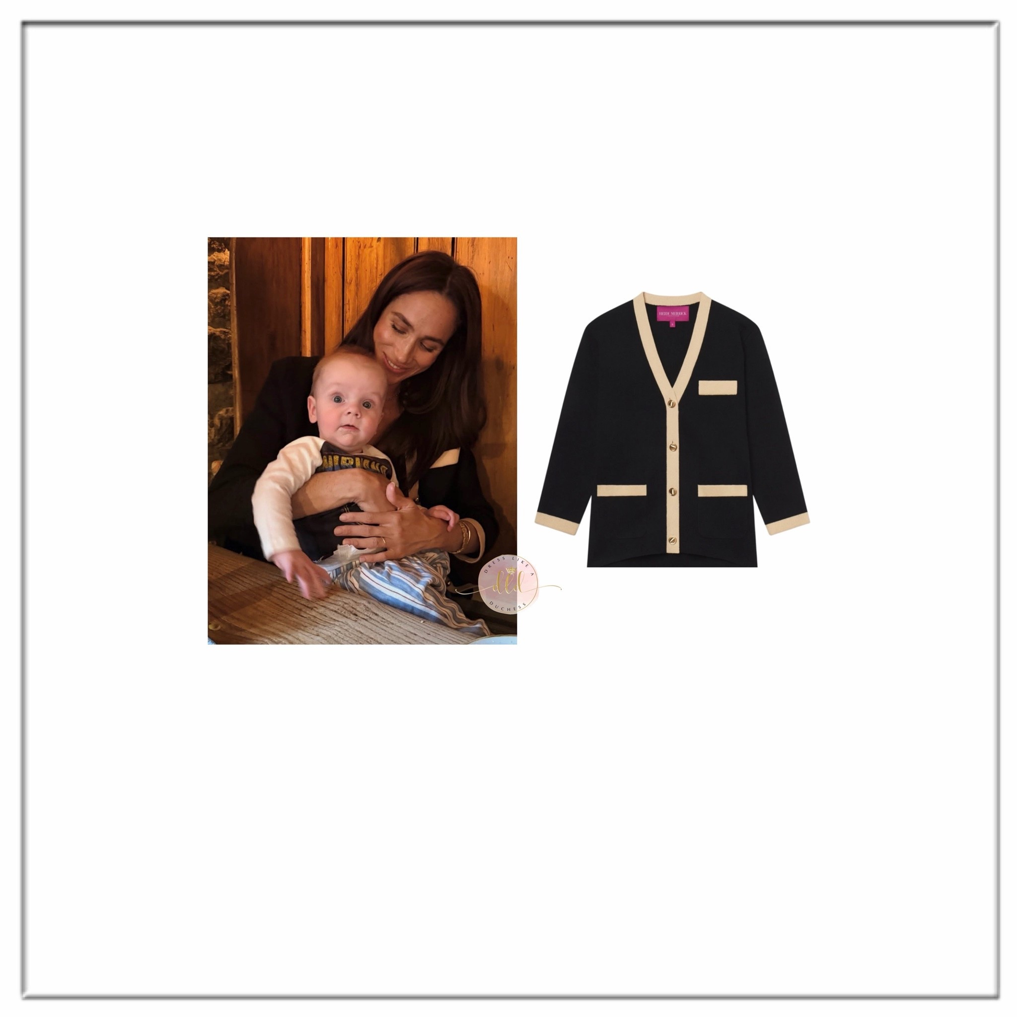 9/23/26 Meghan Markle via Heartmom IG wearing Heidi Merrick Finny cardigan