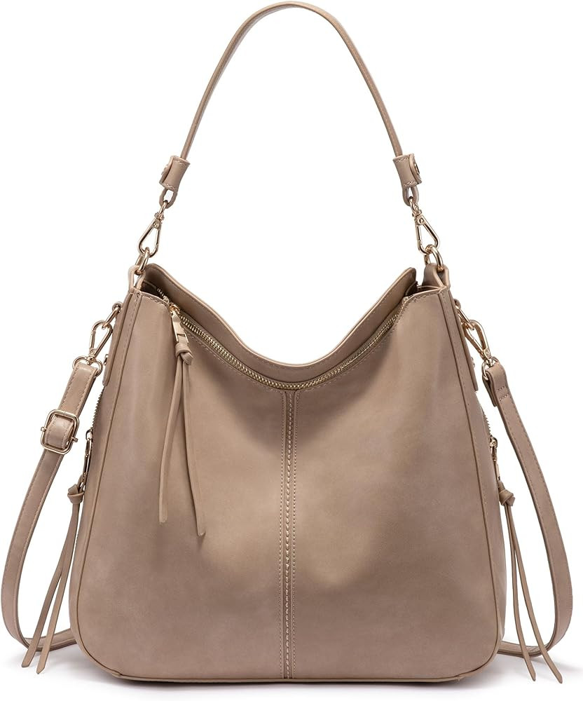 Realer Hobo Crossbody Bags for Women Designer Faux Leather Hobo Handbags Retro Large Size Shoulde... | Amazon (US)