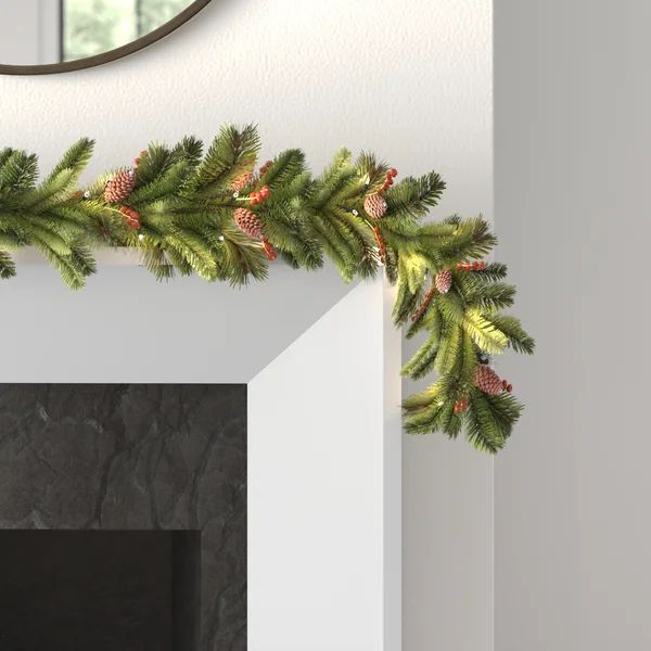 Crestwood 108'' in. Lighted Faux Garland | Wayfair North America