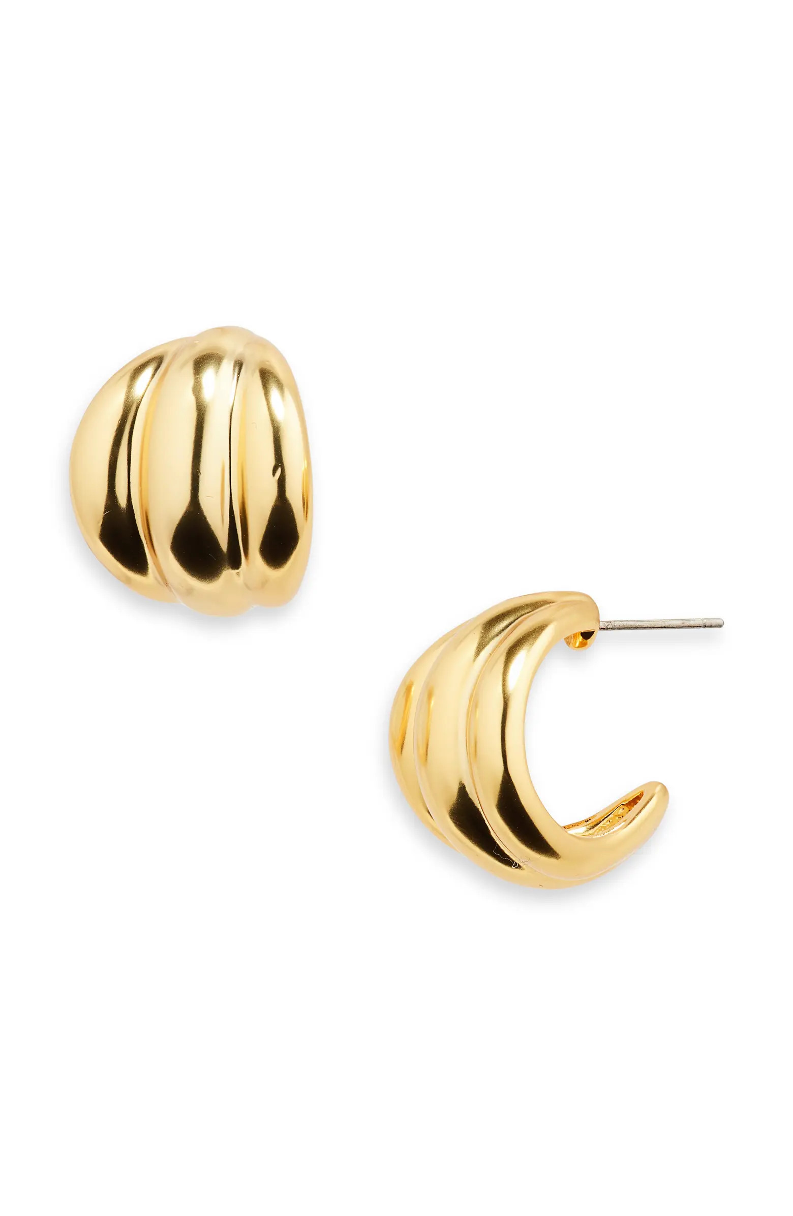 Madewell Ribbed Wavy Hoop Earrings | Nordstromrack | Nordstrom Rack