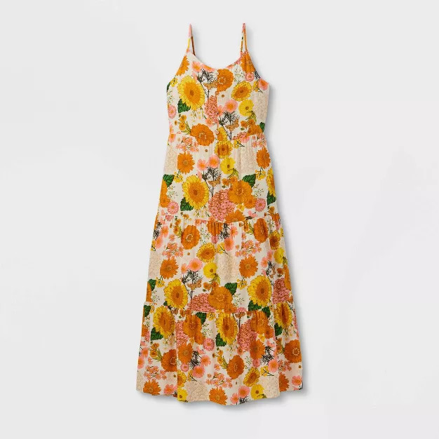 Girls' Floral Button-Front Maxi Dress - art class™ | Target