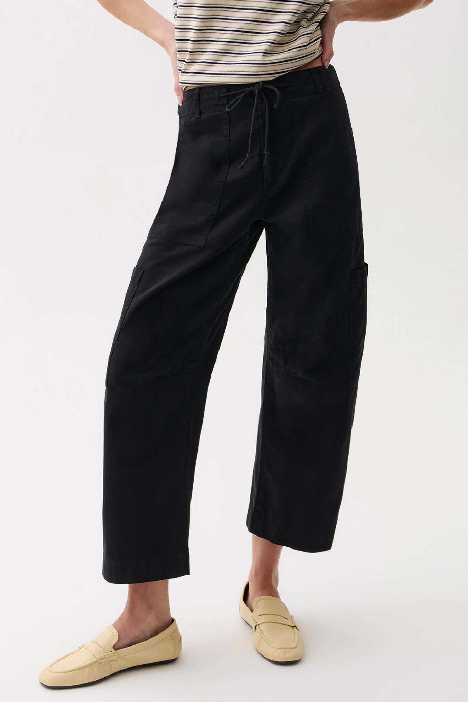 PETITE Sabrina Curved Utility Pants - Washed Black | Pistola Denim