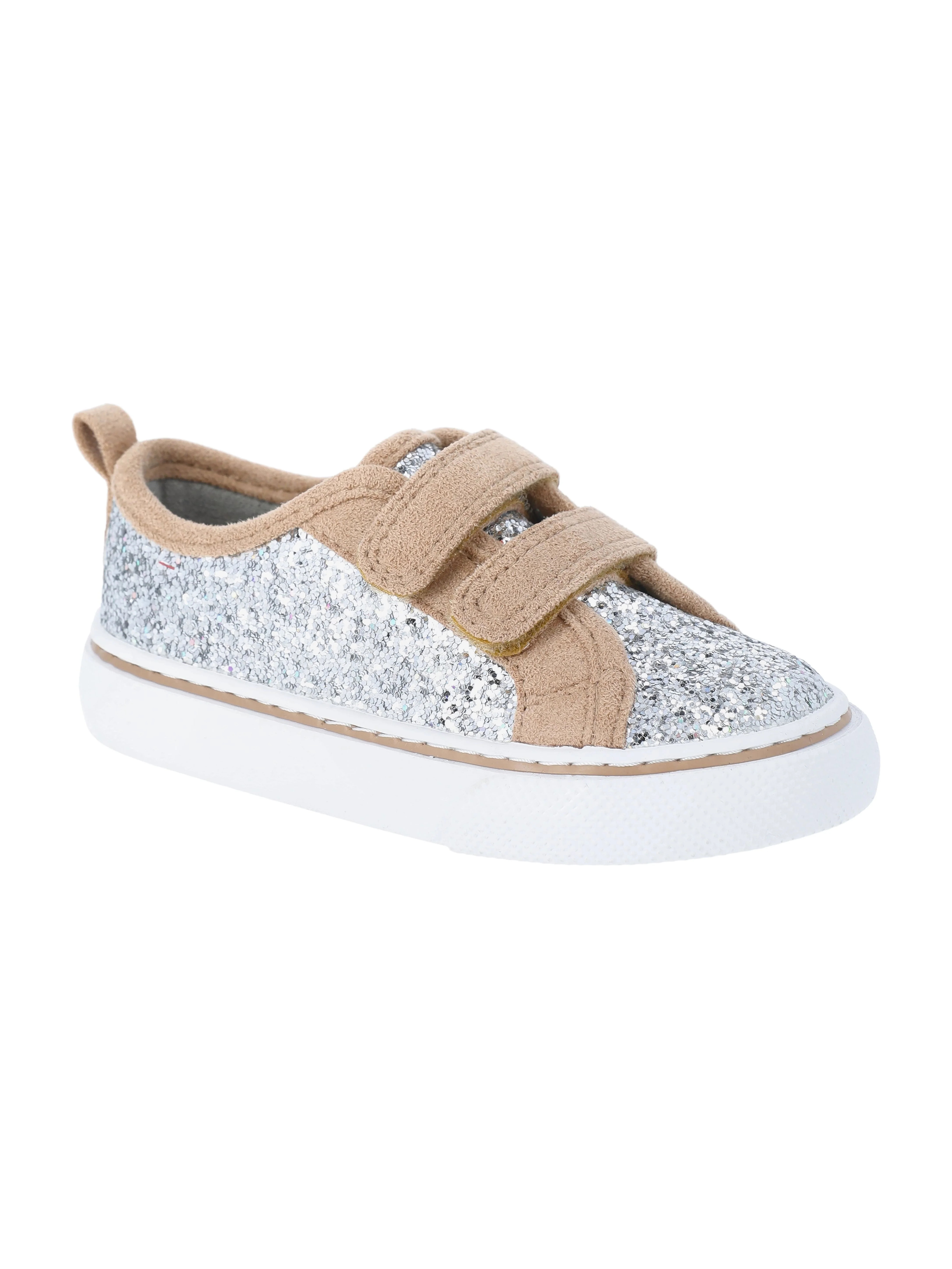 Wonder Nation Toddler Girls Glitter Two Strap Skate Sneakers | Walmart (US)