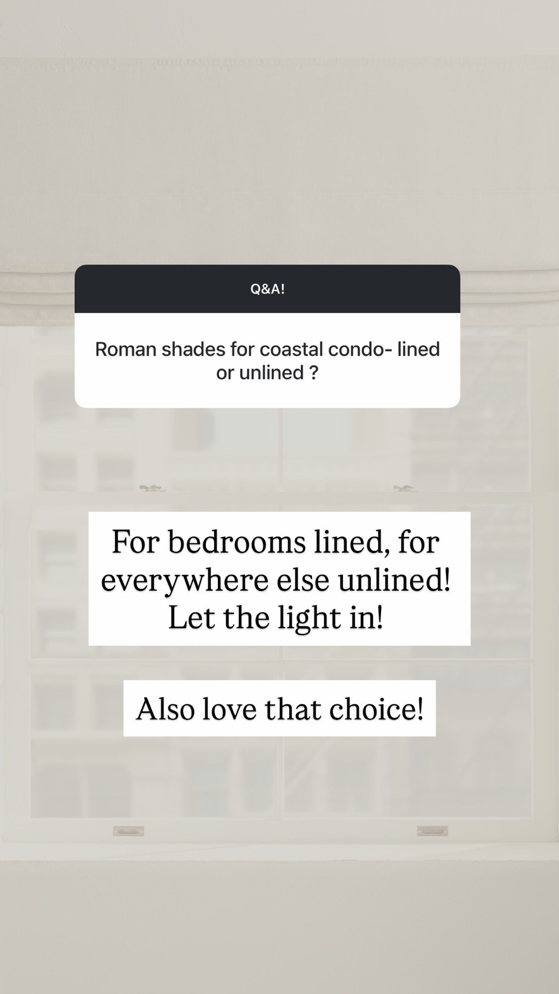 Roman shades!
