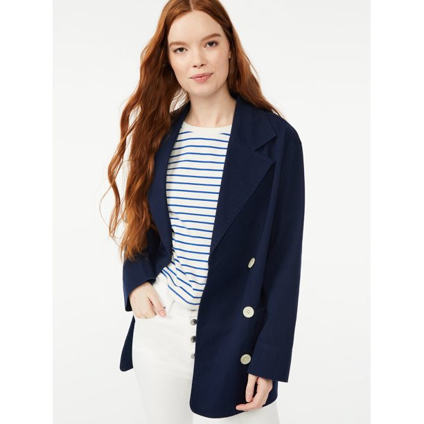Free Assembly Women's Cotton Peacoat - Walmart.com | Walmart (US)