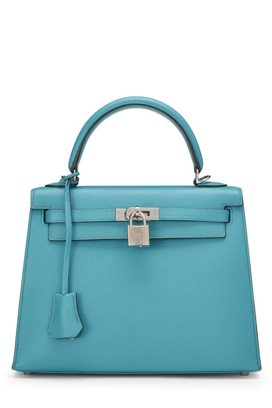 Hermès Blue Paon Epsom Kelly Sellier 25 QGBAEA12BB001 | WGACA | What Goes Around Comes Around