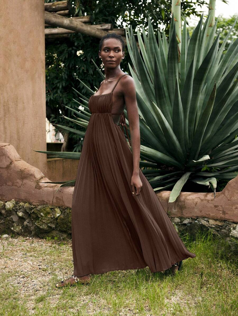 Maija Women's Green Summer Vacaton Clothing,Fashionable Boho Solid Color Sleeveless Spaghetti Str... | SHEIN