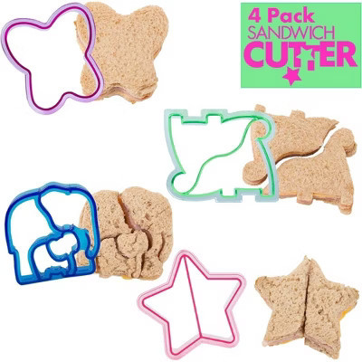 Bentology Sandwich Cutters, 4 Pack- Butterfly, Star, Dinosaur & Elephant- Cute Bread Crust & Cookie Cutters - Great for School Lunches and Home Baking | Target