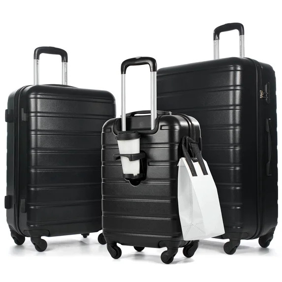 NiceTravel Luggage Set (20/24/28 inch),Hard-shell suitcase with Cup Holder(20"), Combination Lock... | Walmart (US)