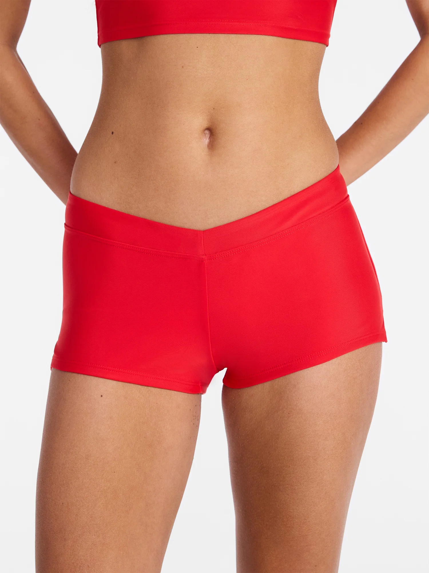 No Boundaries Solid Red Swim Shorts, Women's XXS-XXL | Walmart (US)